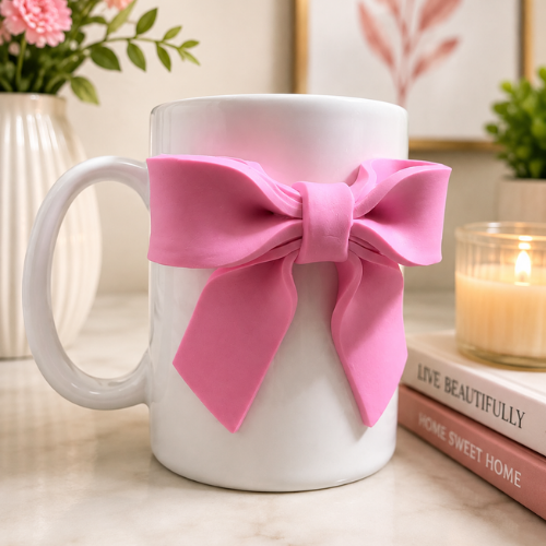 Ruban Rose – 3D Pink Bow Ceramic Mug
