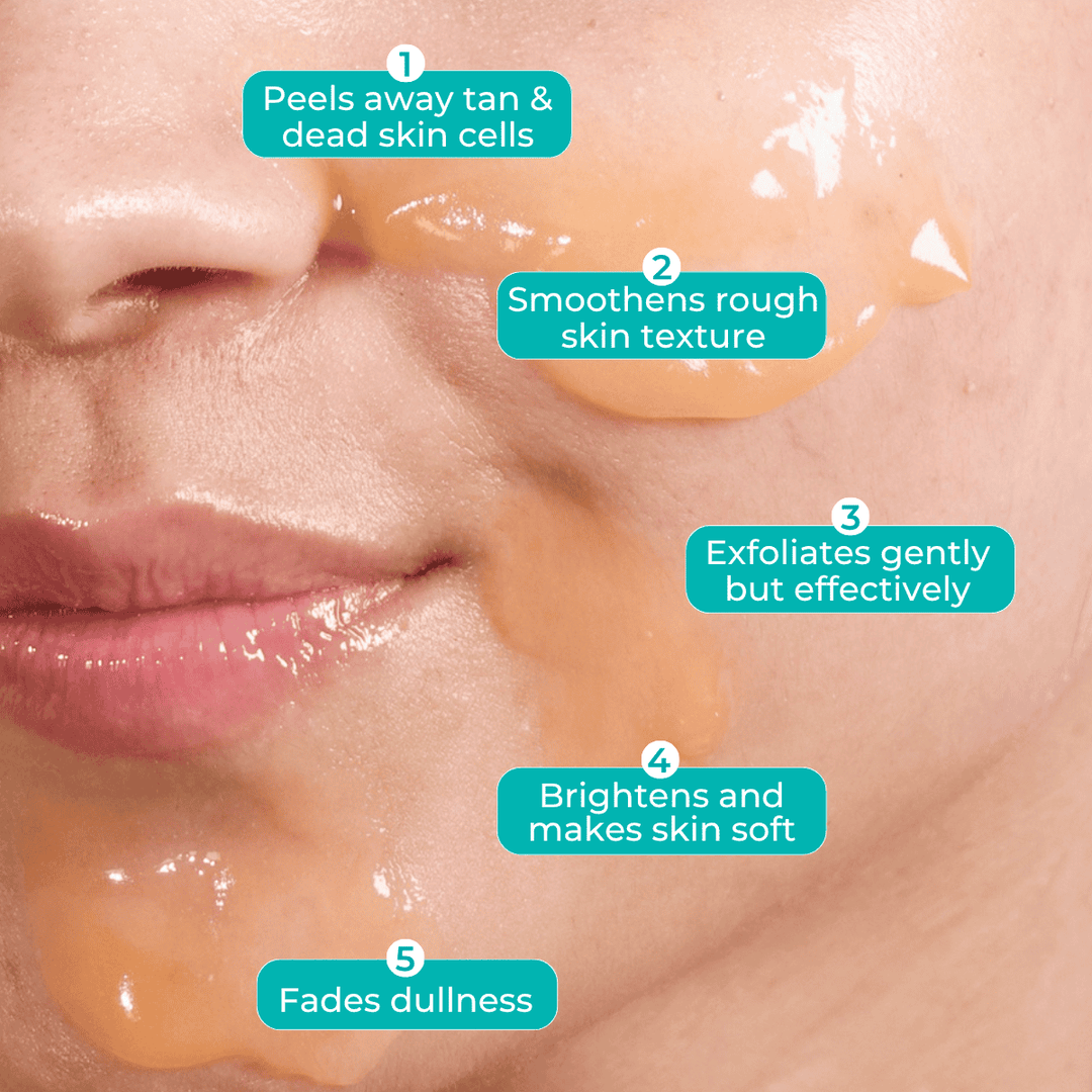 Skinvest Resurface Anti-Tan Peeling Gel with 1% Lactic Acid & Soothing Botanicals | Peels Away Tan, Brightens Skin, Smoothens Texture | Gentle for All Skin Types | Fragrance-Free | 70gm