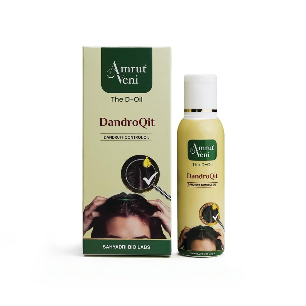 Amrutveni Dandroqit Oil – Herbal Anti-Dandruff Solution, Controls Extreme Dandruff, Reduces Itching, Deeply Moisturises Dry Flaky Scalp, Lightweight Non-Oily Formula, 50ML, Pack Of 2