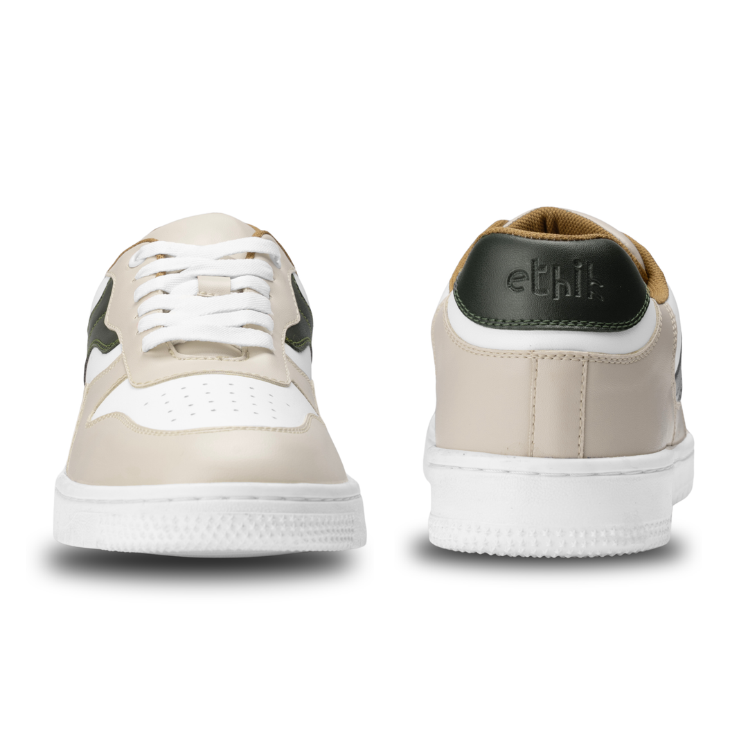 Ridge Olive And Beige Strap Sneakers