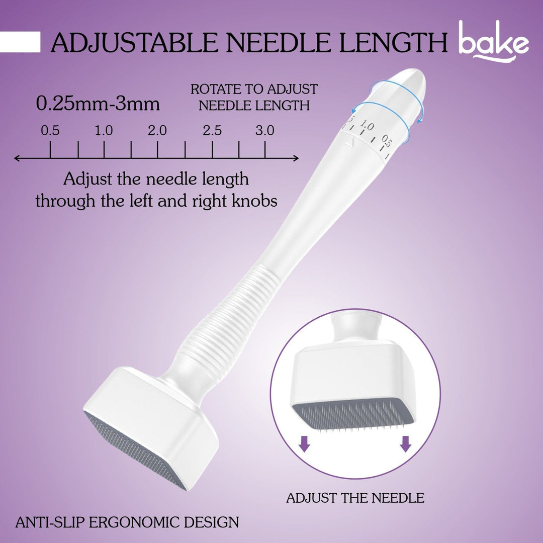 Derma Stamp with Stainless Steel Adjustable Needles 0.25mm to 3mm