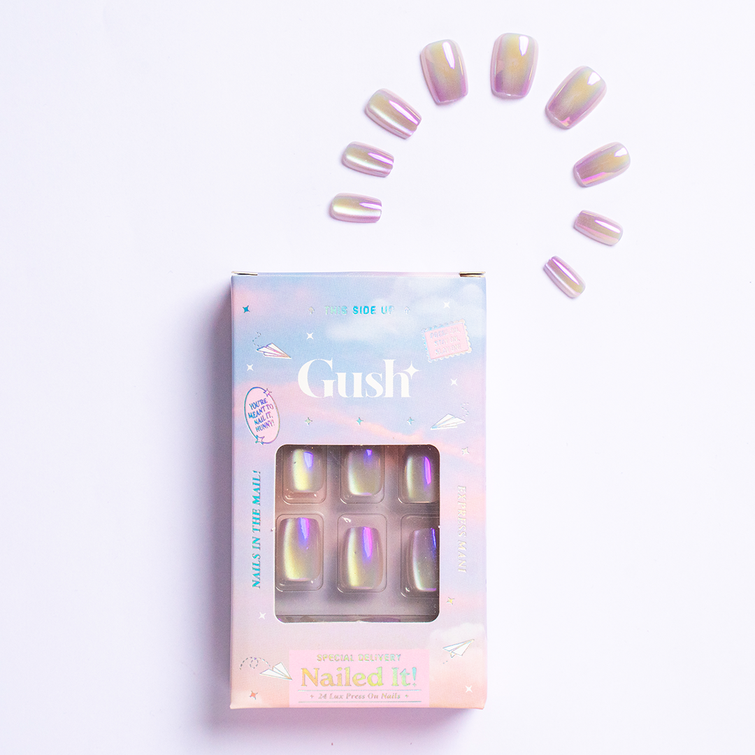 Pearl Crystals | Medium Square, Press-On Nails