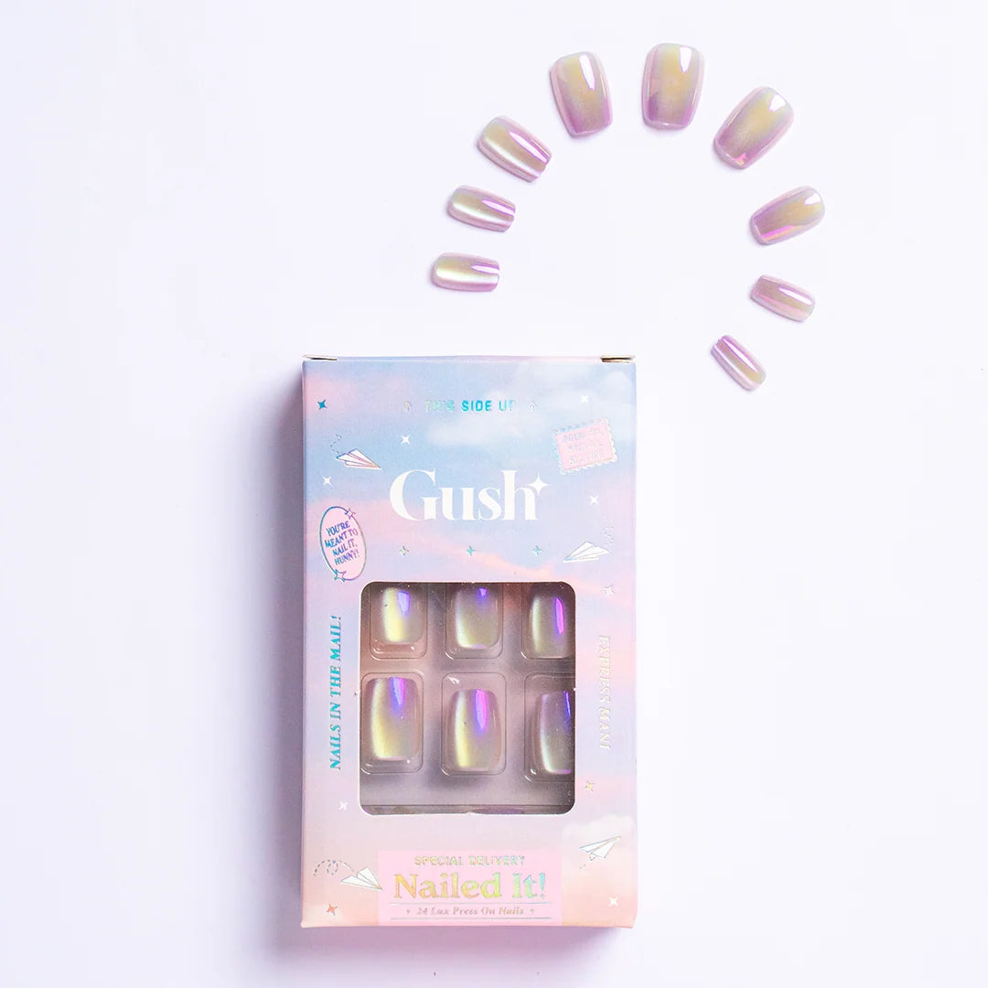 Gush Beauty Pearl Crystals | Medium Square, Press-On Nails