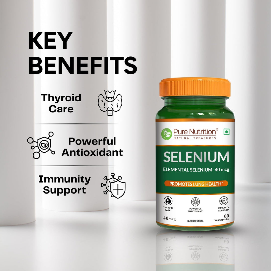 Selenium Supplement  60 Veg Capsules for Immunity & Wellness