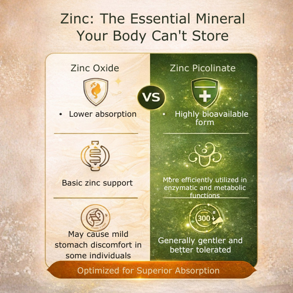 Zinc Picolinate 13.2mg  High Absorption | Immunity & Skin Support