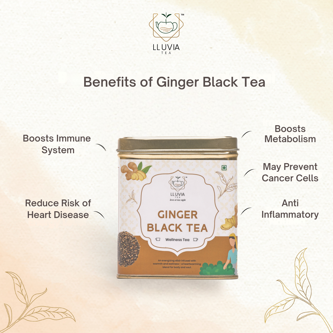Lluvia Tea Ginger Black Tea - Immune Booster | Anti Inflammatory | Energy Boost (70 gm)
