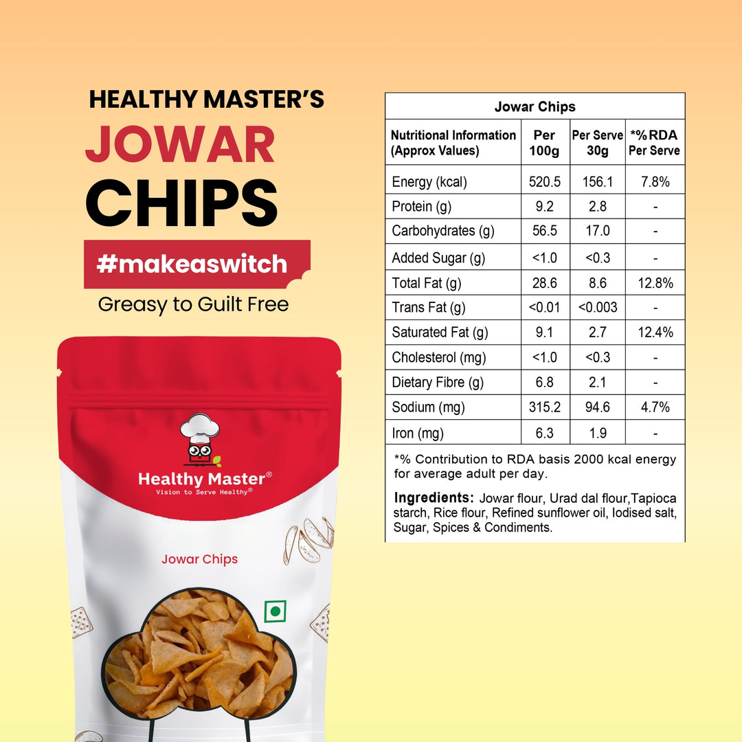 Healthy Master Light & Crispy Jowar Chips | Jain Friendly- 200 g