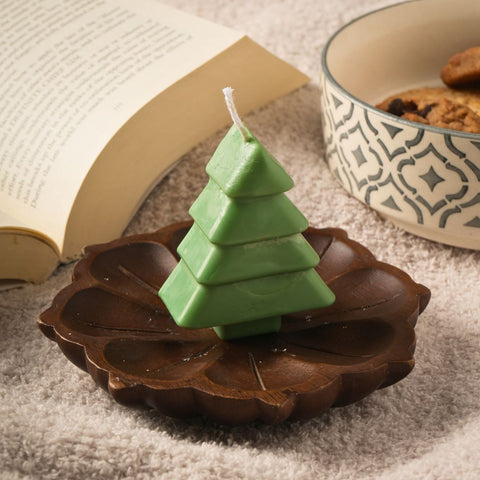 Ecokari Green Christmas Tree Candle Set