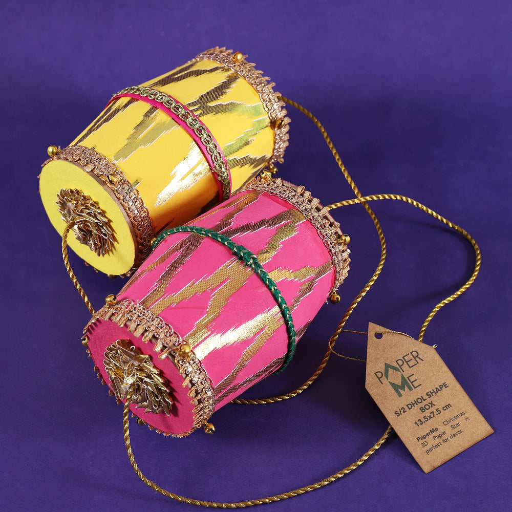 Ikat Dhol Shaped Box - Set of 2
