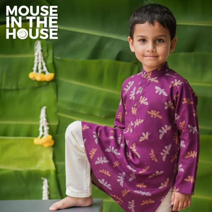 Mouse In The House Shimmering Butterfly - Ethnic Wear Boys