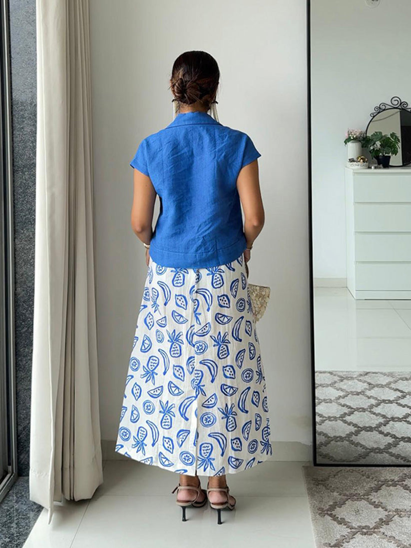 BLUE LAGOON - PRINTED LINEN CO-ORD SET