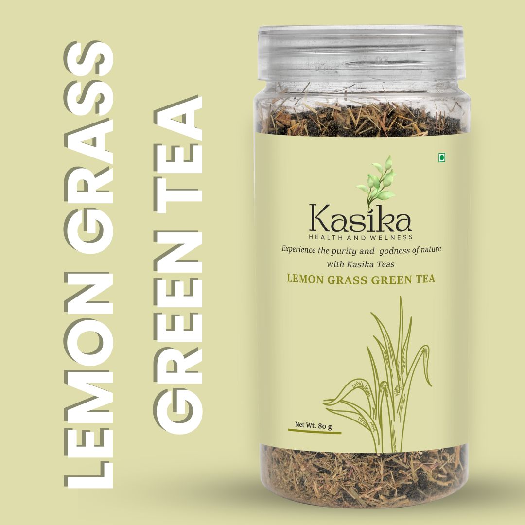 Kasika Lemon Grass Green Tea – Loose Leaf Tea | Refreshing Blend of Green Tea Leaves & Lemon Grass | Rich in Antioxidants | Supports Digestion & Boosts Immunity | Hot & Iced | Vegan & Gluten-Free