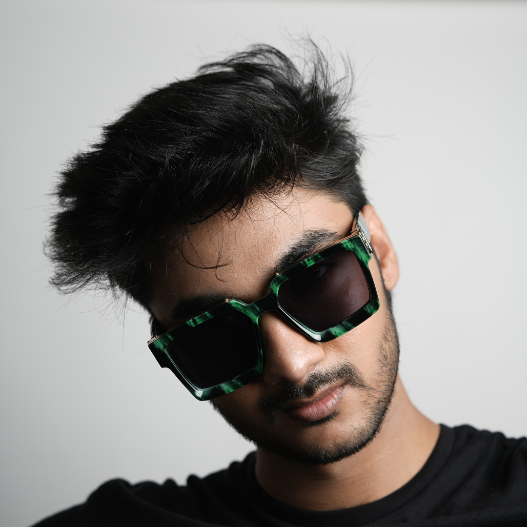 Monkstory Millionaire Unisex Wayfarer Sunglasses - Green Master