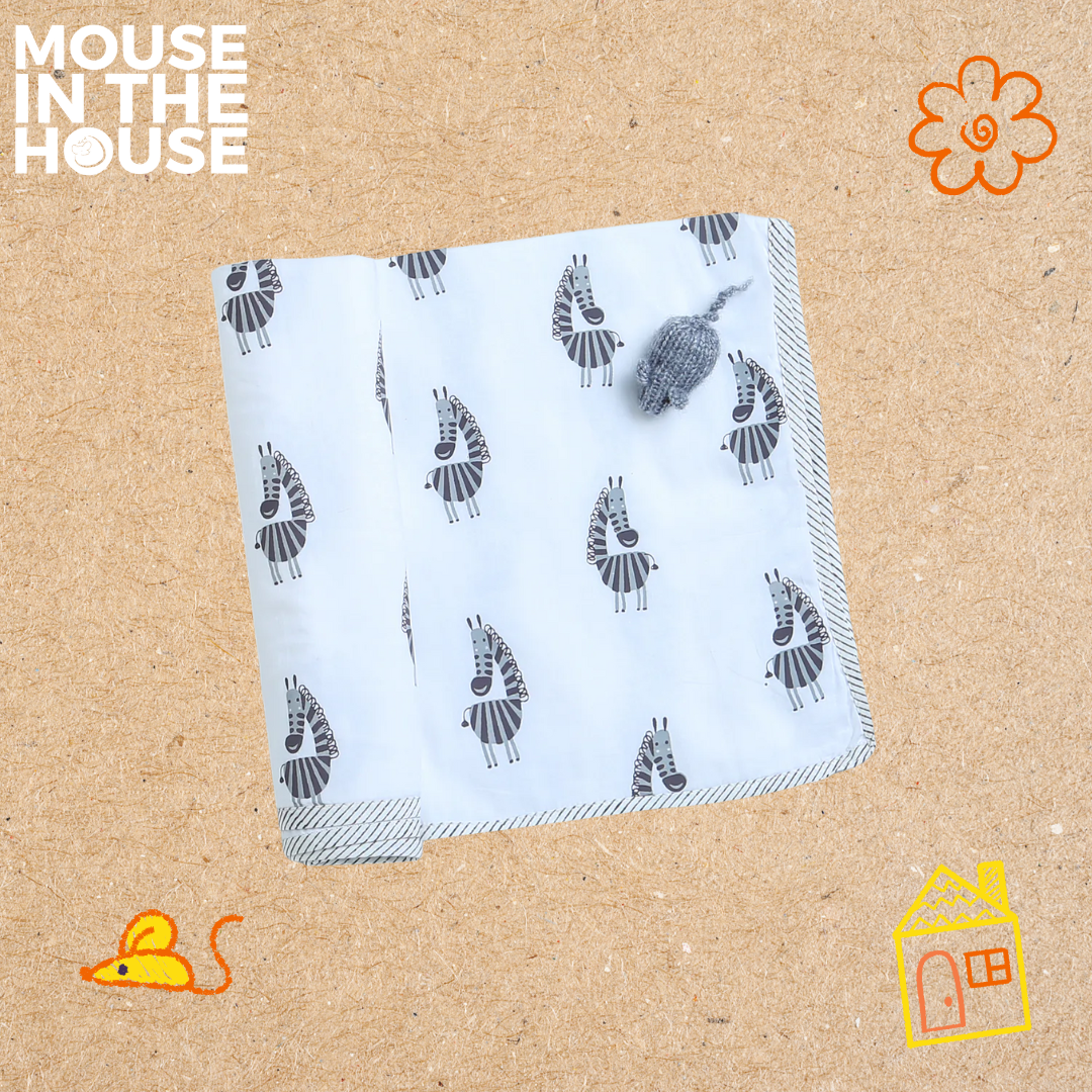 Mouse In The House Stripy Zebra -Swaddle