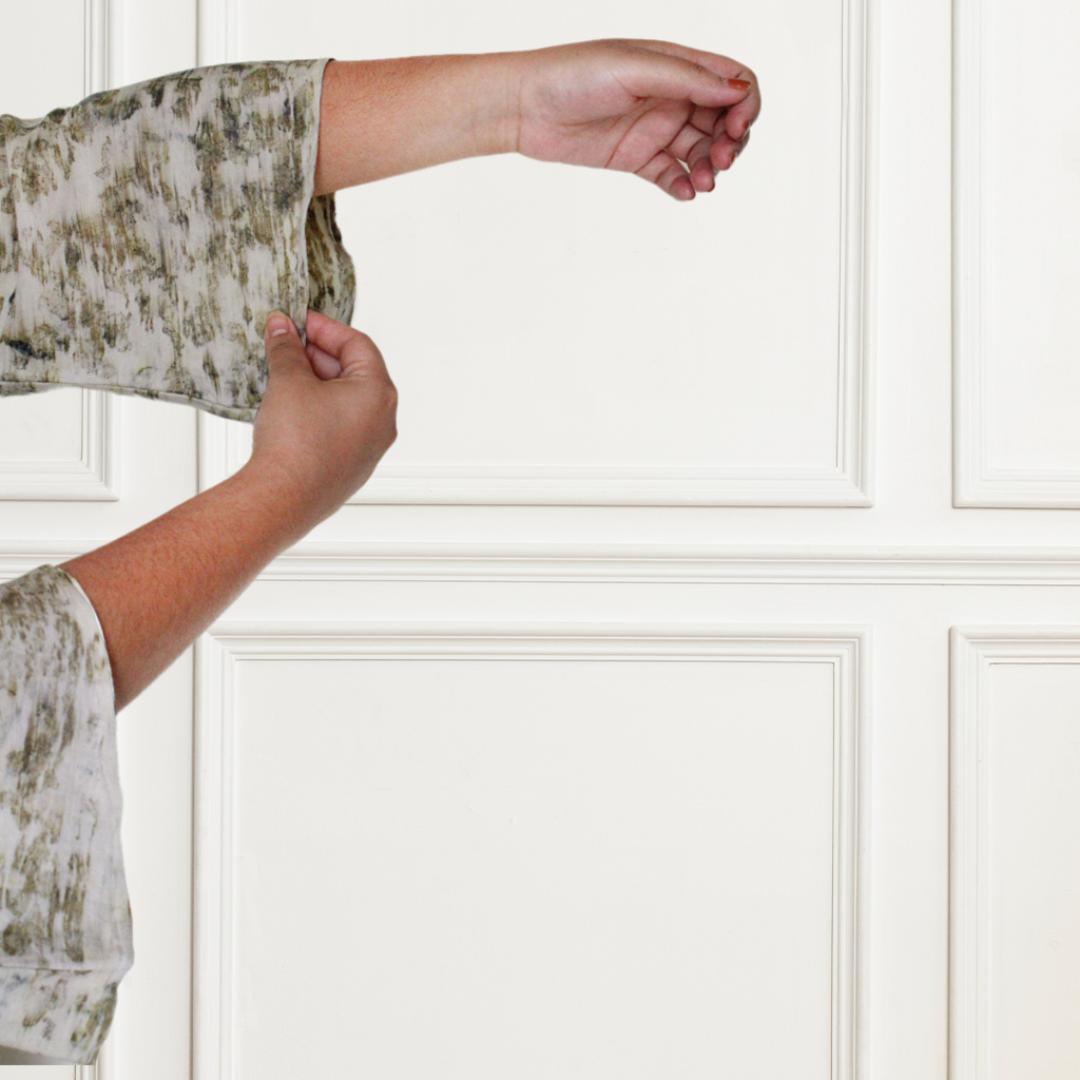 Bageeya “Mogra Sundri ” Natural Dyed Handcrafted Khadi Tussar Cotton Button Down dress | Crafted with Sacred temple Roses and Haldi