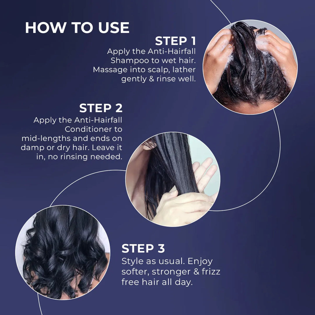 Anti-Hairfall Strength Duo | Shampoo & Conditioner | Reduces Hairfall & Frizz | Combo