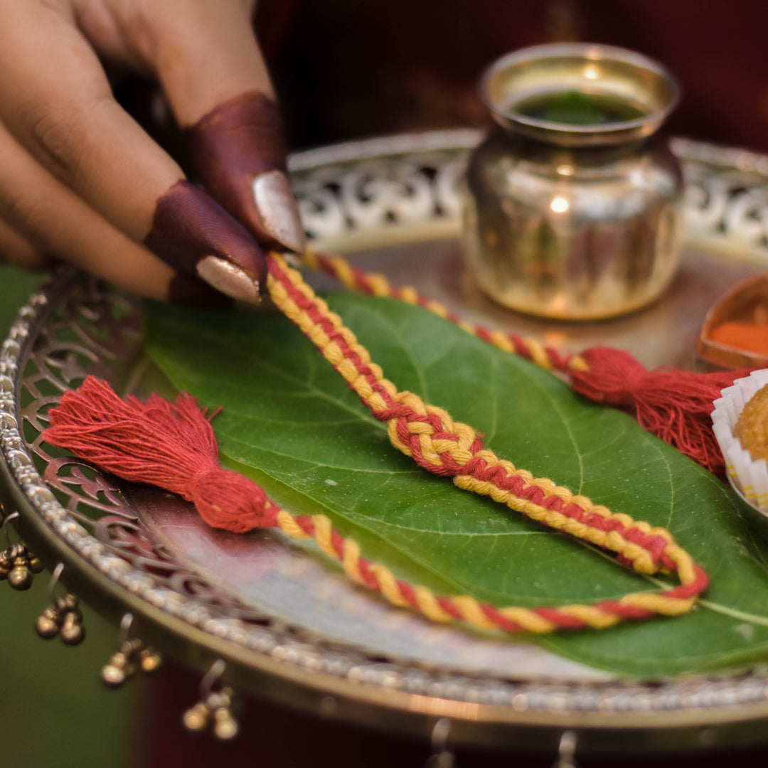 Anant Sutra Plantable Rakhi Sibling Box | Eco-Friendly Rakhi with Tulsi Seeds | Scrapshala