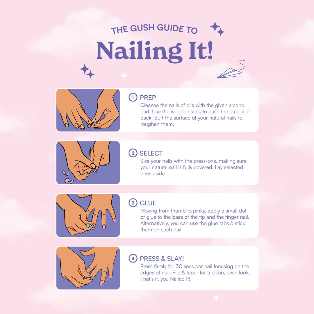 Shimmery French Tips | Short Round, Press on Nails