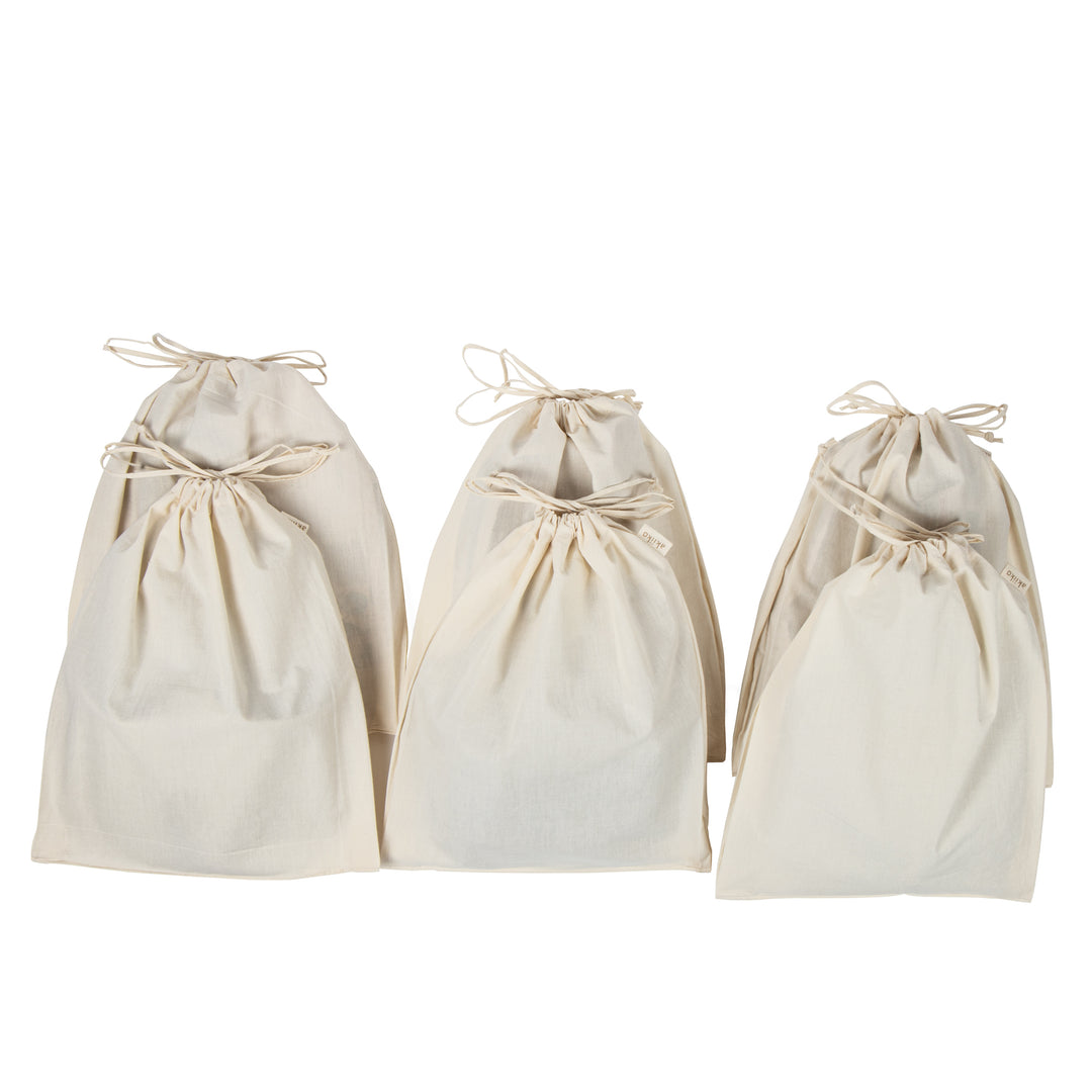 Akiiko Shoe Bags (Pack Of 6) - Cotton Canvas - Natural