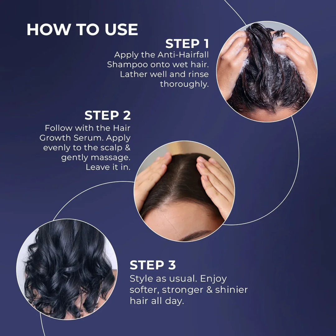 Hair Growth Duo | Shampoo & Serum | Reduces Hairfall & Supports New Hair Growth | combo