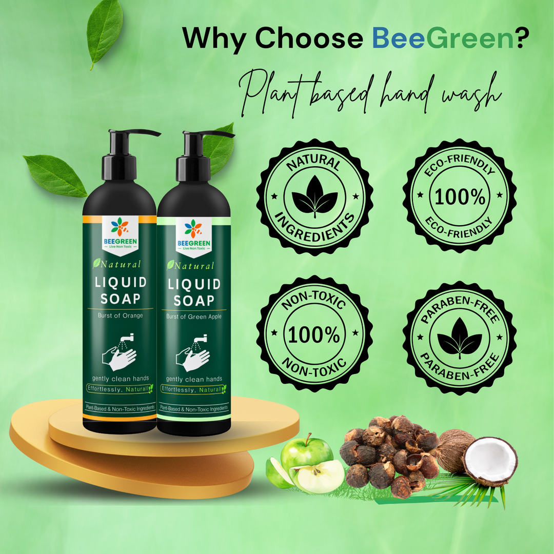 BeeGreen Liquid Hand Wash –  500 ml (Pack of 2) Orange & Green Apple