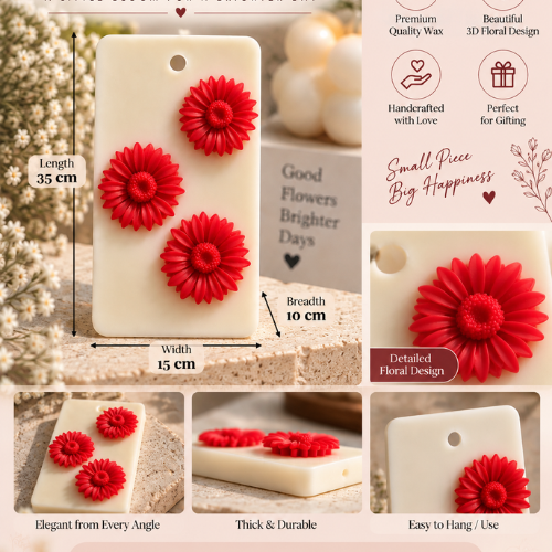 Red Flower Wax Sachet | Decorative Fragrance Wax Sachet for Wardrobe, Room & Gifting