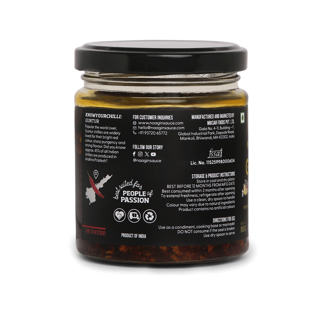 Naagin Sauce Indian Spice Essentials - Crispy Chilli Oil (Mild, 140g)