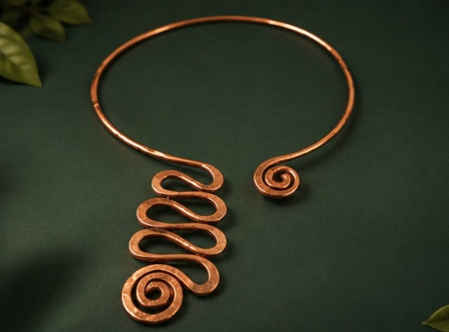 Egyptian Heritage Pure Copper Necklace for Women | Handmade Ayurvedic Copper Jewelry