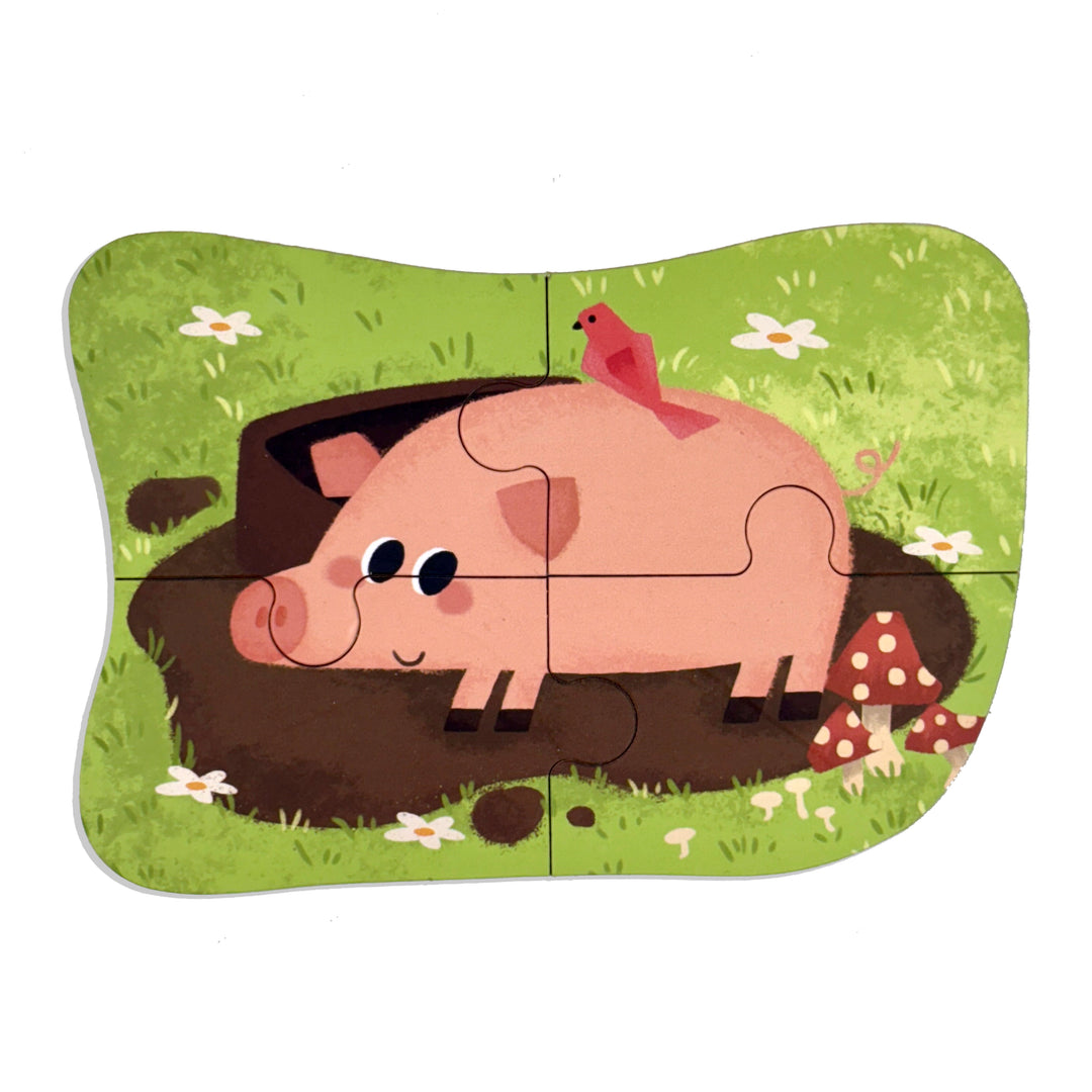 Wudly Wooden Progressive Puzzle Metal Box Land creature-2(PIGGY)