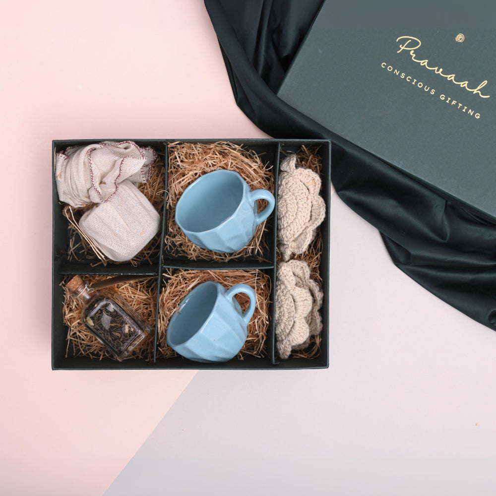 Luxury Rakhi Gift Hamper for Brother & Sister | Handmade Tea Gift Set | Premium Sustainable Gift Box | Tea for Two by Pravaah