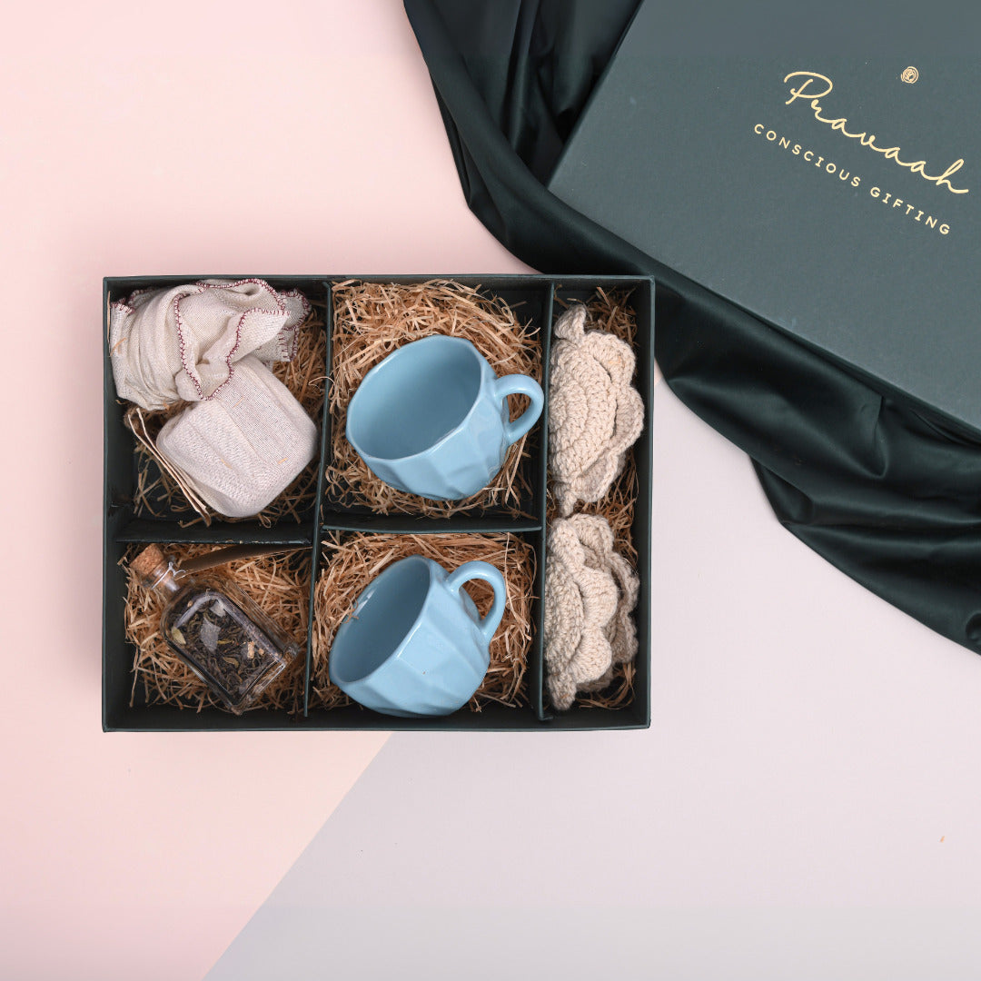 Luxury Rakhi Gift Hamper for Brother & Sister | Handmade Tea Gift Set | Premium Sustainable Gift Box | Tea for Two by Pravaah