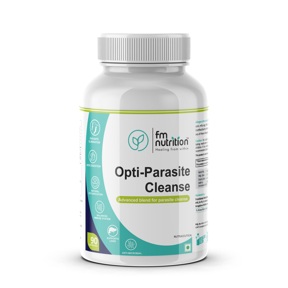FM Nutrition Opti-Parasite Cleanse I Mimosa pudica, Black walnut, Wormwood, Clove, Chanca piedra, Neem, Vidanga I Parasite Cleanse, Support Digestion Health, Immune System & Overall Health I