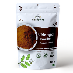Vansattva Vidanga Powder – Natural Digestive Cleanse & Gut Health Support | Herbal Anthelmintic | 100% Pure Ayurvedic Supplement | 100 gm