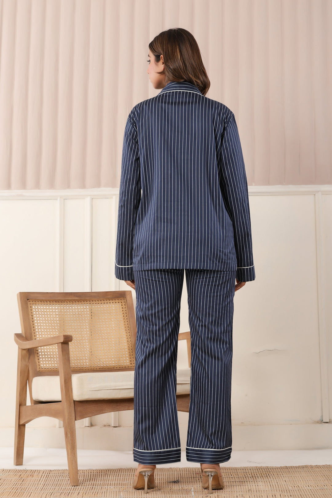 Paizlie Midnight Blue Stripes Loungewear | 100% Organic Cotton | Unisex