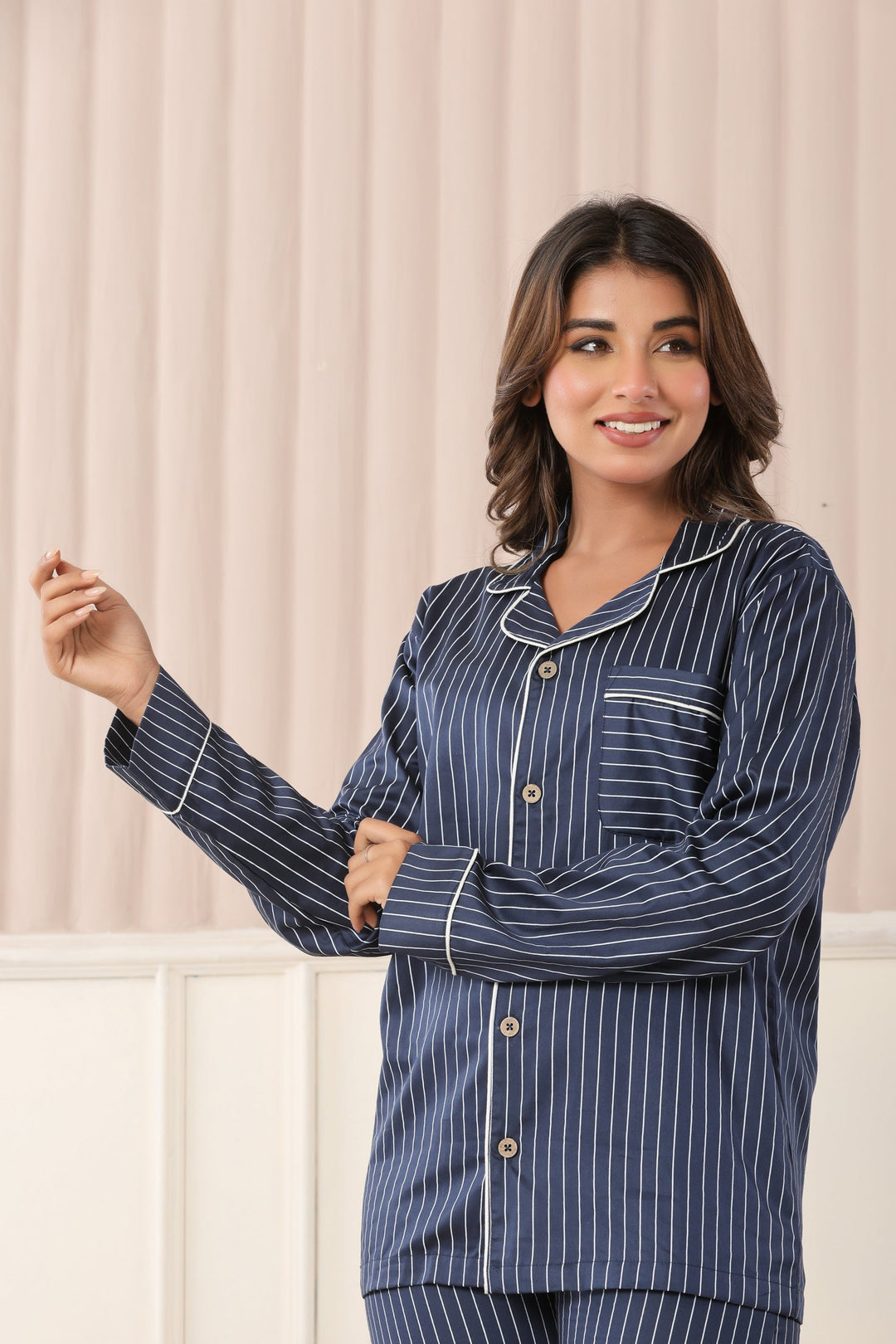 Paizlie Midnight Blue Stripes Loungewear | 100% Organic Cotton | Unisex