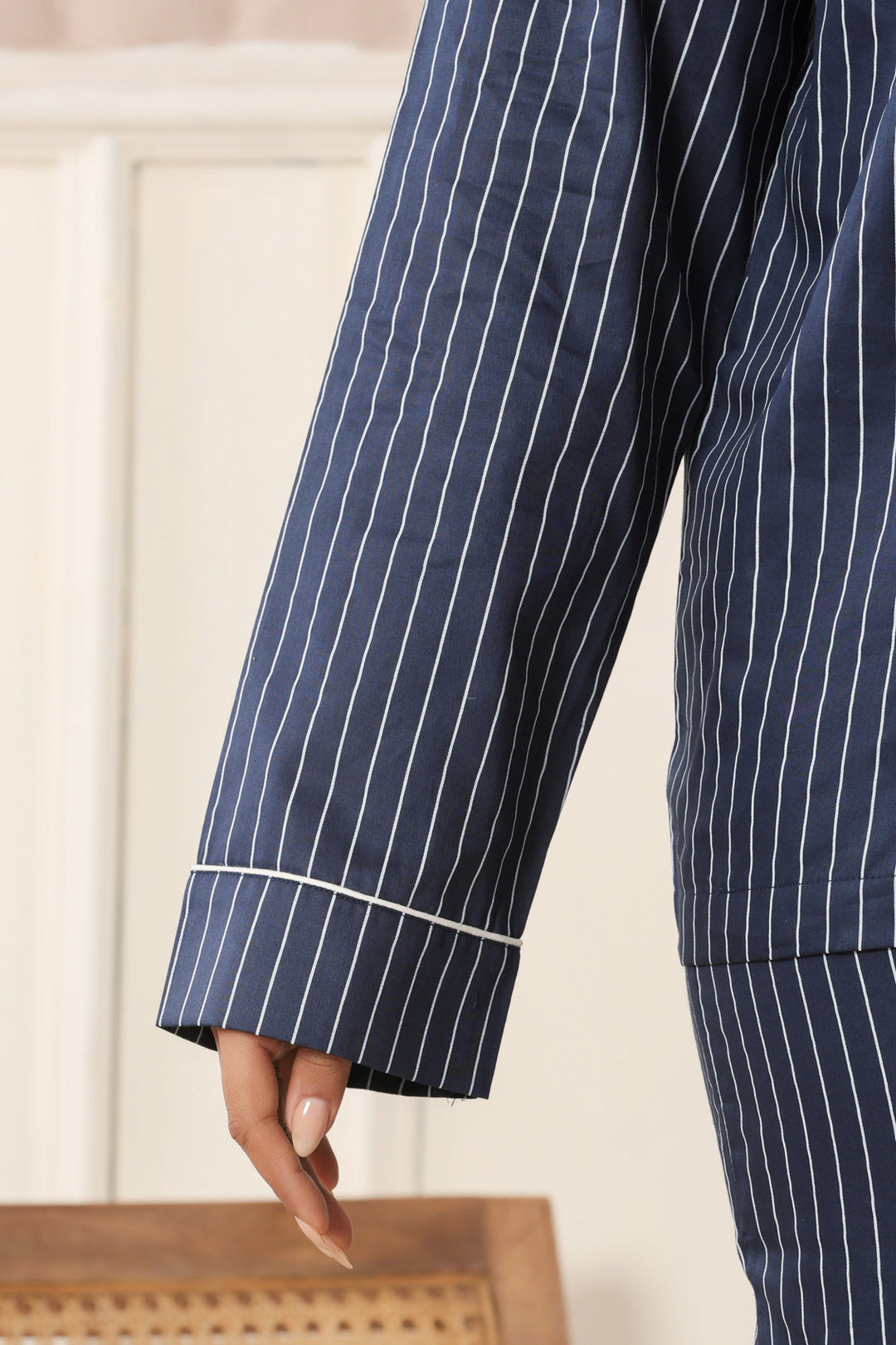 Paizlie Midnight Blue Stripes Loungewear | 100% Organic Cotton | Unisex