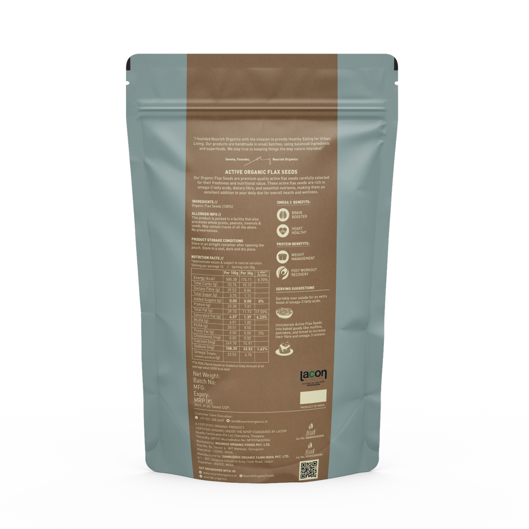 NOURISH ORGANICS Active Flax Seeds (Pack of 2)