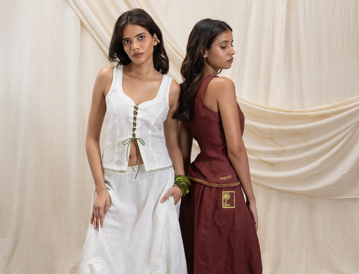 AKASHI Lace up corset top