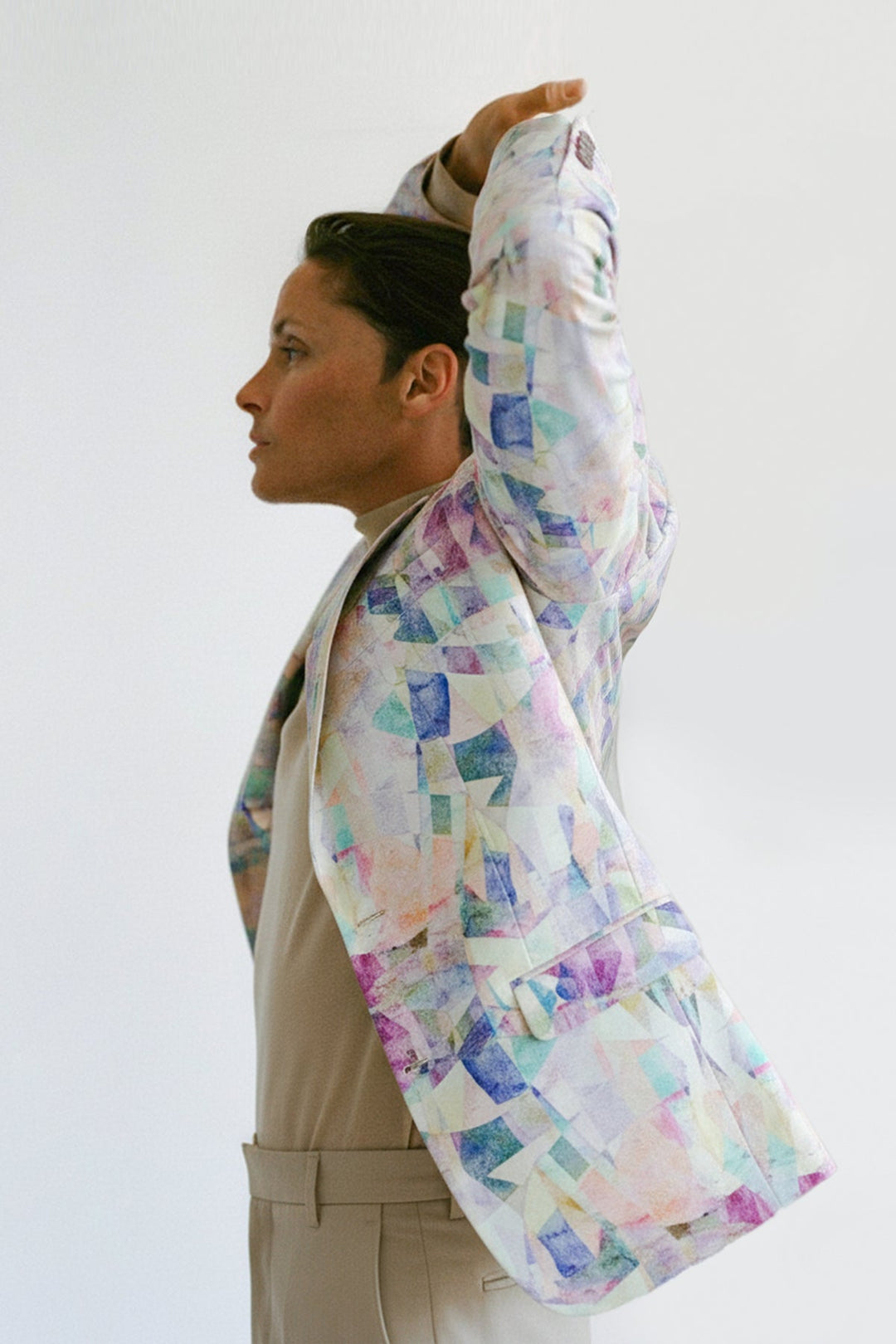 Adam Leaves Theo- Hamp printed blazer