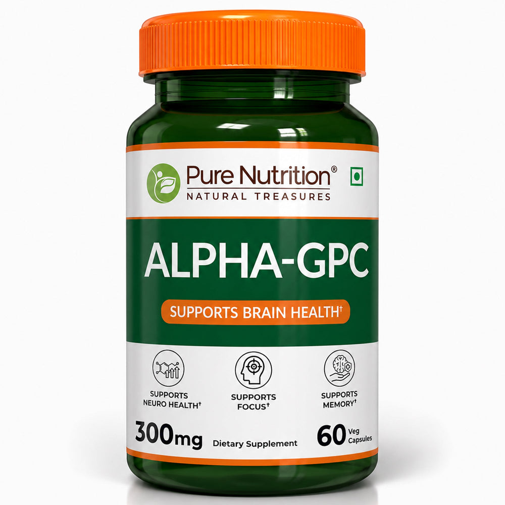 Alpha-GPC 300mg Capsules Brain Function, Focus & Mental Clarity | 60 Capsules