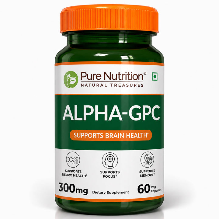 Pure Nutrition Alpha-GPC 300mg Capsules Brain Function, Focus & Mental | 60 Capsules