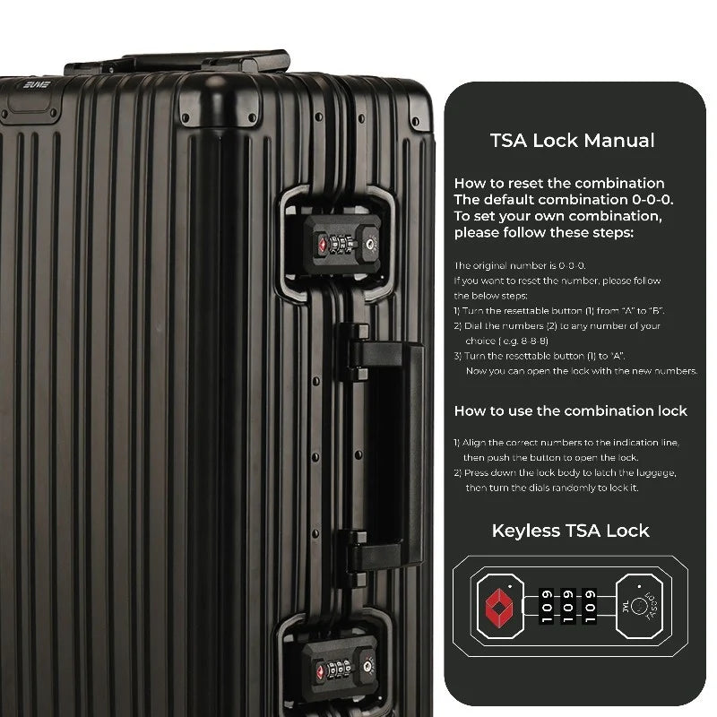 Eume Aluminium Black Check-In Medium