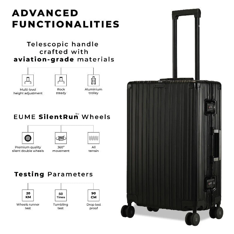 Eume Aluminium Black Check-In Medium