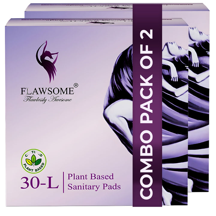Sensitive Sanitary Pads - Pack of 60 Pads (L) - Natural Plant Top Sheet,  Rash Free, Gynecologist Certified, Ultra Soft, With Disposal Bags