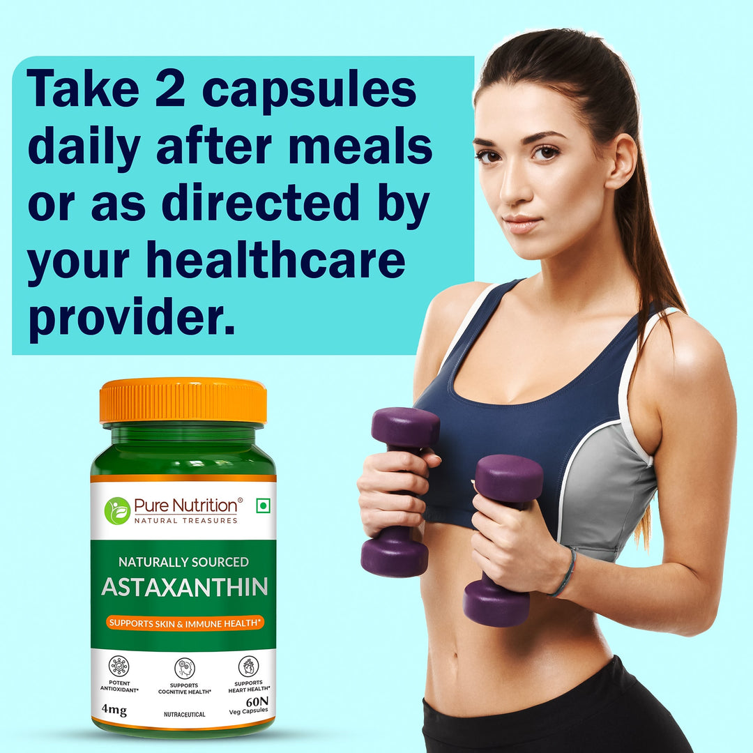 Astaxanthin 4mg Veg Capsules Eye, Skin & Muscle Health | Natural Antioxidant