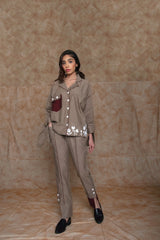 Anushe Pirani Color Block Cuff Pants