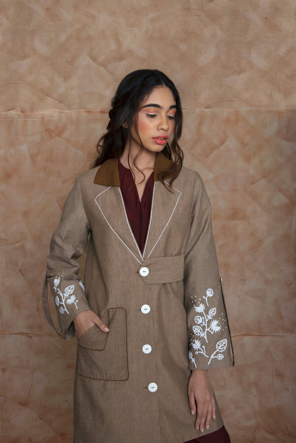 anushé pirani High Low Hem Trench