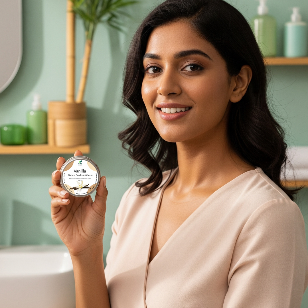 Lilo Naturals Natural Deodorant Cream | Vanilla | Enriched with Shea Butter, Mango Butter, Jojoba & Almond Oil