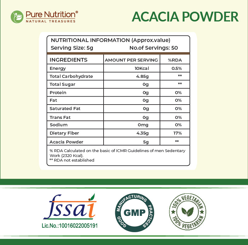 Acacia Powder  Prebiotic Fiber for Gut Health & Digestive Wellness