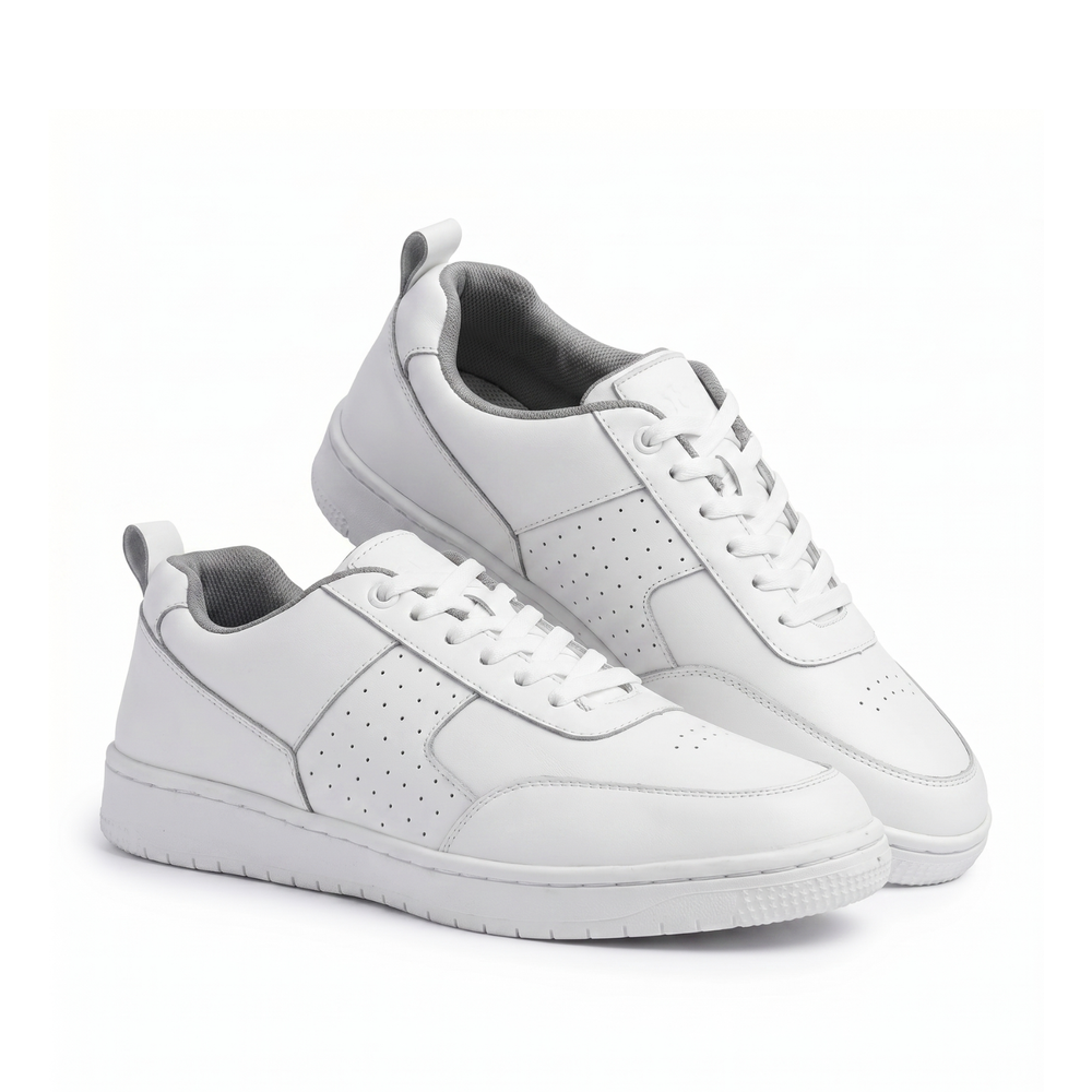 Ace White Perforated Sneakers